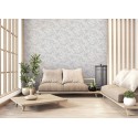 Papeldecor|Wallpaper Japanese bonsai in white and metallic gray|Wallpaper