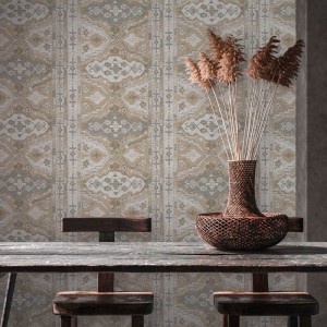 Casamance|Wallpaper linen stone color|Fabric Imitation 2