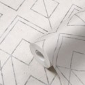 Papeldecor|Weiß-graue metallisierte geometrische Tapete|Tapeten
