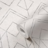 Papeldecor|White and metallic gray geometric Wallpaper|Wallpaper