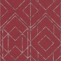 Papeldecor|Papel Pintado rojo formas geométricas metalizadas|Papel Pintado
