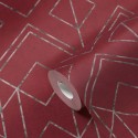 Papeldecor|Papel Pintado rojo formas geométricas metalizadas|Papel Pintado