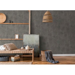 Caselio|Retro-Tapete fürs Schlafzimmer mit schwarzen Kreisen|Kreisen 2