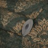 Papeldecor|Tapete strukturiertes grünes Damast|Tapeten