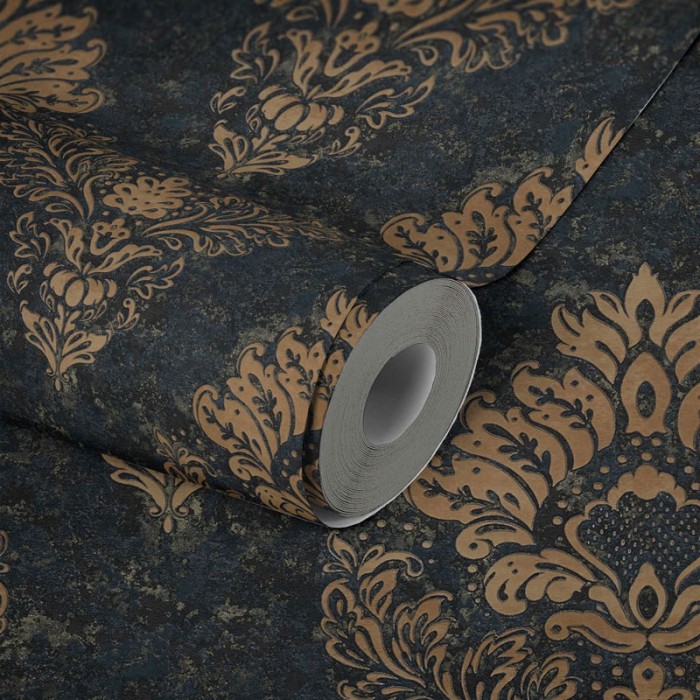 Papeldecor|Papier Peint damas bleu lavé|Papier Peint