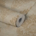 Papeldecor|Papier Peint damas beige en relief mural|Papier Peint
