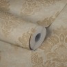 Papeldecor|Papel Pintado damasco beige relieve pared|Papel Pintado