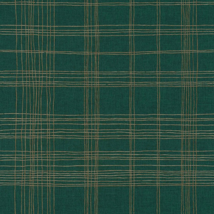 Papel Pintado verde cuadros metalizados -  221-1655