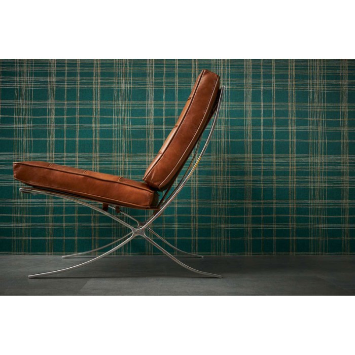 Papeldecor|Tapete grün mit metallischen Karos|Tapeten