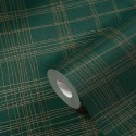 Papel Pintado verde cuadros metalizados -  221-1655