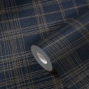Papeldecor|Wallpaper English metallic blue checkered|Wallpaper
