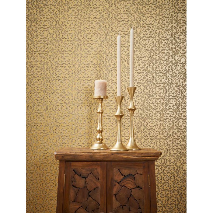 Papeldecor|Tapete rot mit metallischen Details im arabesken Stil|Tapeten