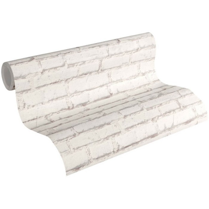 Papeldecor|Papier Peint brique blanche industrielle|Imitation Brique