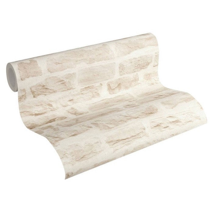 Papeldecor|Tapete Nachahmung von Mauersteinen, beige|Steinimitat