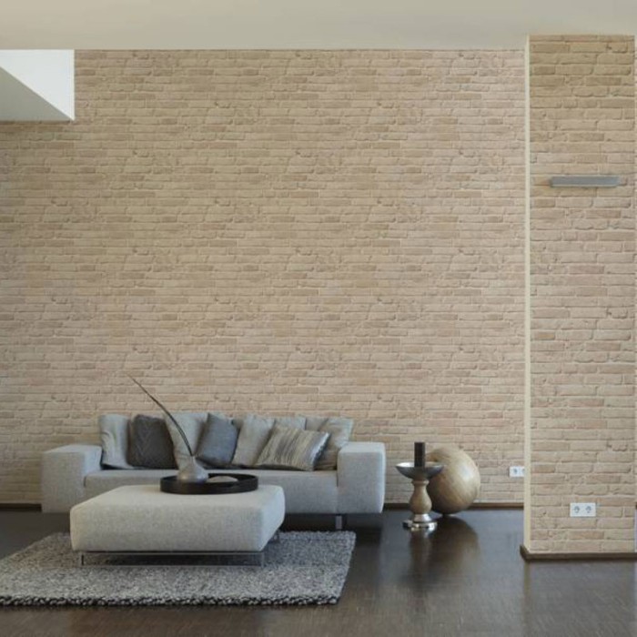 Papeldecor|Wallpaper beige brick masonry|Brick Imitation