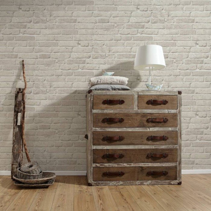Papeldecor|Wallpaper light gray brick masonry|Brick Imitation