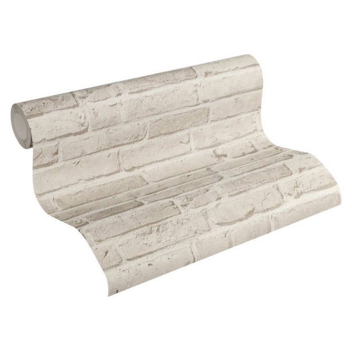 Papeldecor|Wallpaper light gray brick masonry|Brick Imitation