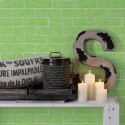 Papeldecor|Wallpaper lime green brick|Brick Imitation