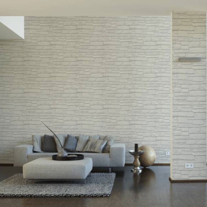 Papel pintado ladrillo blanco lama -  217-000207