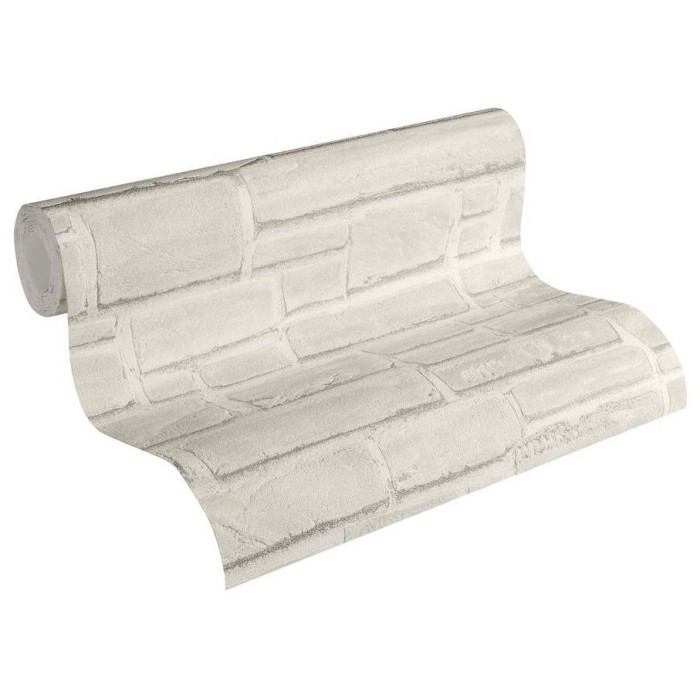Papeldecor|Papier Peint brique blanche lama|Imitation Brique