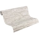 Papeldecor|Papier Peint rustique mur pierre calcaire blanc|Imitation Pierre