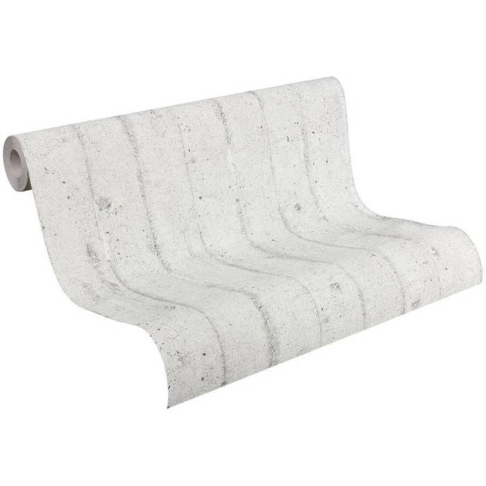 Papeldecor|Papier Peint effet mur en béton, blanc|Papier Peint