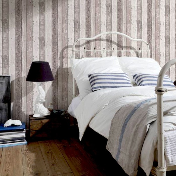 Papeldecor|Wallpaper vintage white/brown wood panels|Wood Imitation