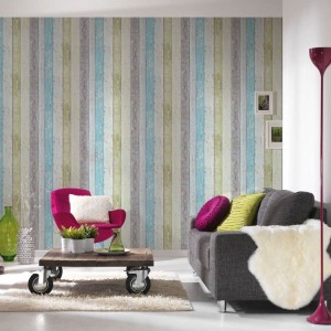 Papeldecor|Wallpaper vintage blue and turquoise wood panels|Wood Imitation 2