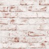 Papel pintado ladrillo blanco y rojo enlucido - 217-000228
