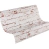 Papel pintado ladrillo blanco y rojo enlucido - 217-000228
