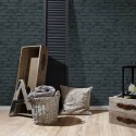 Papeldecor|Papel pintado ladrillo negro relieve|Imitacion Ladrillo