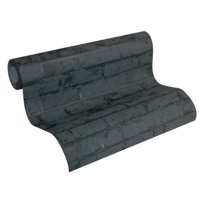 Papeldecor|Tapete schwarze Backsteinprägung|Ziegelimitat