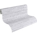 Papeldecor|Wallpaper gray and white exposed brick|Brick Imitation