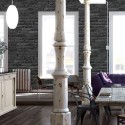 Papeldecor|Papier Peint brique noire urbaine|Imitation Brique