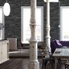 Papeldecor|Wallpaper black urban brick|Brick Imitation