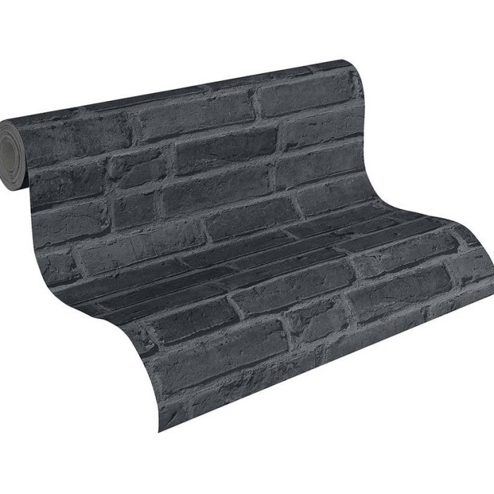 Papeldecor|Papier Peint brique noire urbaine|Imitation Brique