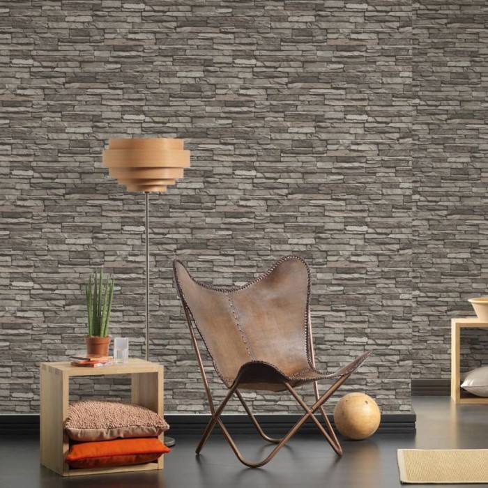 Papeldecor|Tapete Schieferstein für Wohnzimmer|Steinimitat