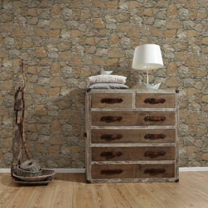 Papeldecor|Papier peint maçonnerie mortier style industriel beige gris|Imitation Pierre 2