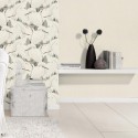 Rasch|Wallpaper cream natural fabric elegant effect|Kimono