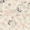 Rasch|Wallpaper Japanese with water lilies and koi carp|Kimono