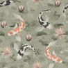 Rasch|Papier peint japonais carpes koi et nénuphars zen|Kimono