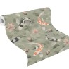 Rasch|Wallpaper Japanese with koi carp and zen water lilies|Kimono