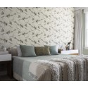 Rasch|Wallpaper Japanese herons white and green|Kimono