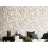 Rasch|Papier peint feuilles grises et dorées fond blanc|Papier Peint