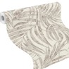 Rasch|Papier peint feuilles grises et dorées fond blanc|Papier Peint