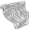 Rasch|Wallpaper palm branches blue denim matte with grey shine|Wallpaper