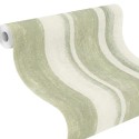 Rasch|Wallpaper wide green stripes chalk white textured|Wallpaper