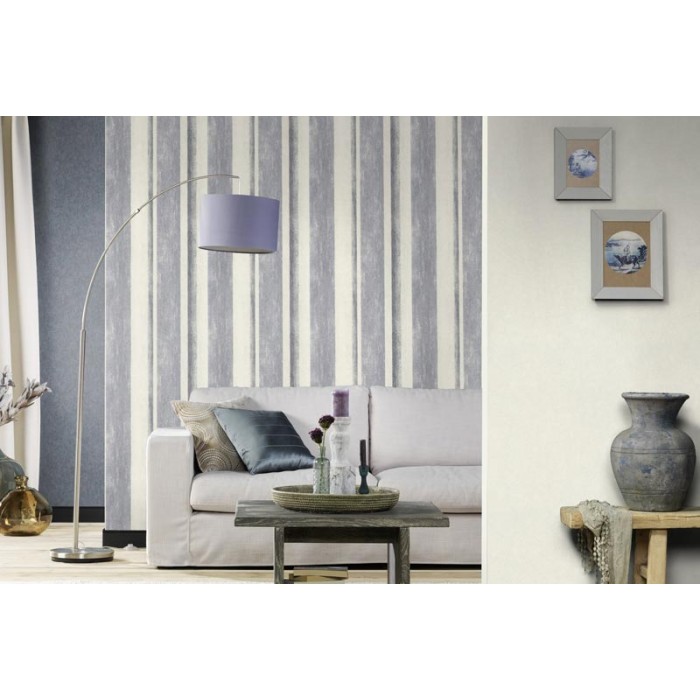 Rasch|Papel pintado rayas azules denim desiguales efecto yeso|Papel Pintado