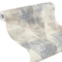 Rasch|Papier peint moderne géométrique bleu et gris taupe|Papier Peint