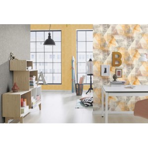 Elitis|Beige and brown tones whitewashed wallpaper|Stucco Imitation 2